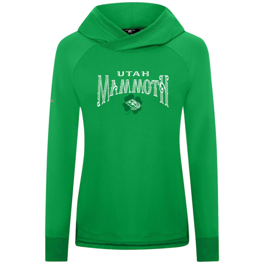 Utah Mammoth Levelwear Women's St. Patrick's Day Slender Raglan Hoodie - Kelly Green - NHL 203846484