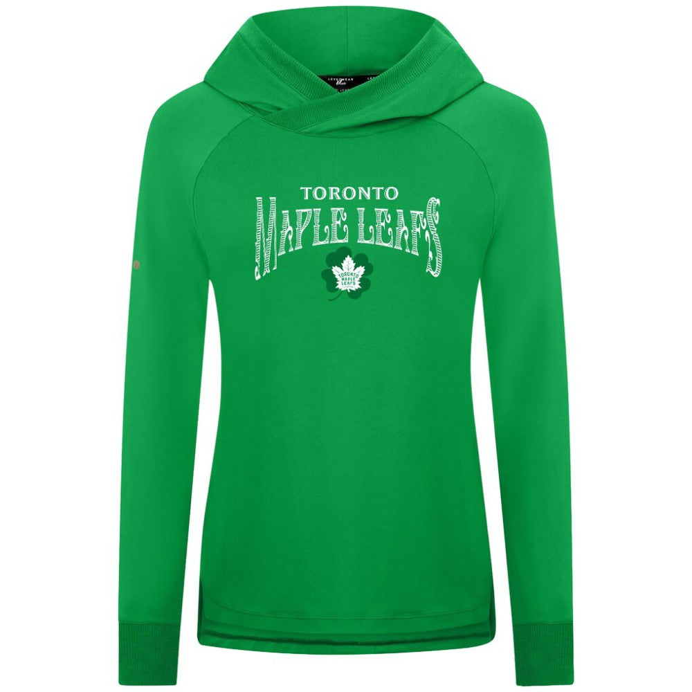 Toronto Maple Leafs Levelwear Women's St. Patrick's Day Slender Raglan Hoodie - Kelly Green - NHL 203846494