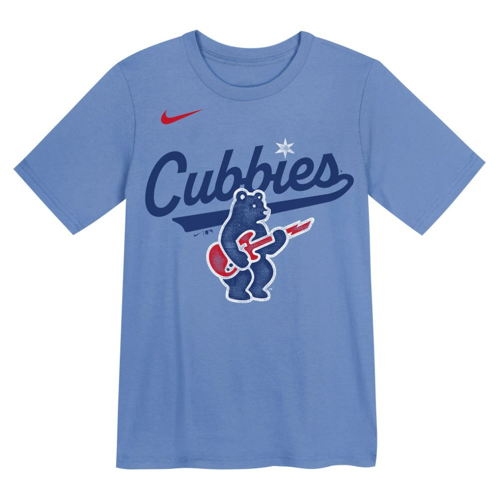 Chicago Cubs Nike Preschool Electric Bear Alternate T-Shirt - Light Blue - Nike Online