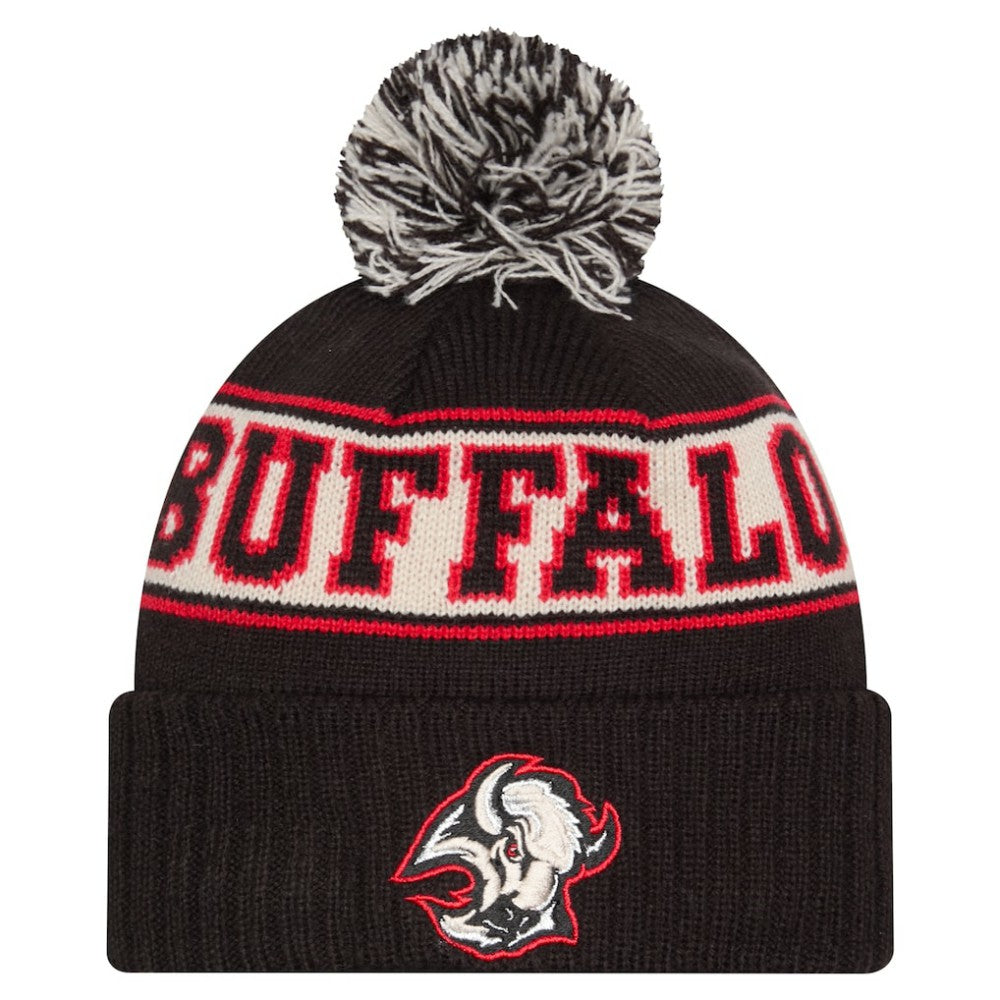 Buffalo Sabres New Era Retro Cuffed Knit Hat with Pom - Black - NHL 203847678