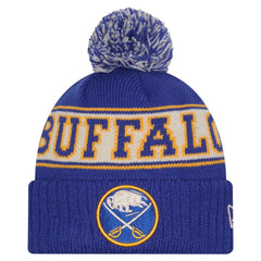 Buffalo Sabres New Era Retro Cuffed Knit Hat with Pom - Royal - NHL 203847680