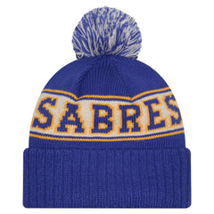 Buffalo Sabres New Era Retro Cuffed Knit Hat with Pom - Royal - NHL 203847680
