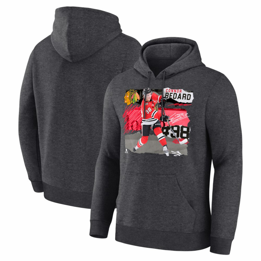 Connor Bedard Chicago Blackhawks Fresh Ice Hoodie - Charcoal - NHL 203847710