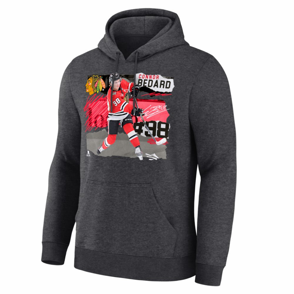Connor Bedard Chicago Blackhawks Fresh Ice Hoodie - Charcoal - NHL 203847710