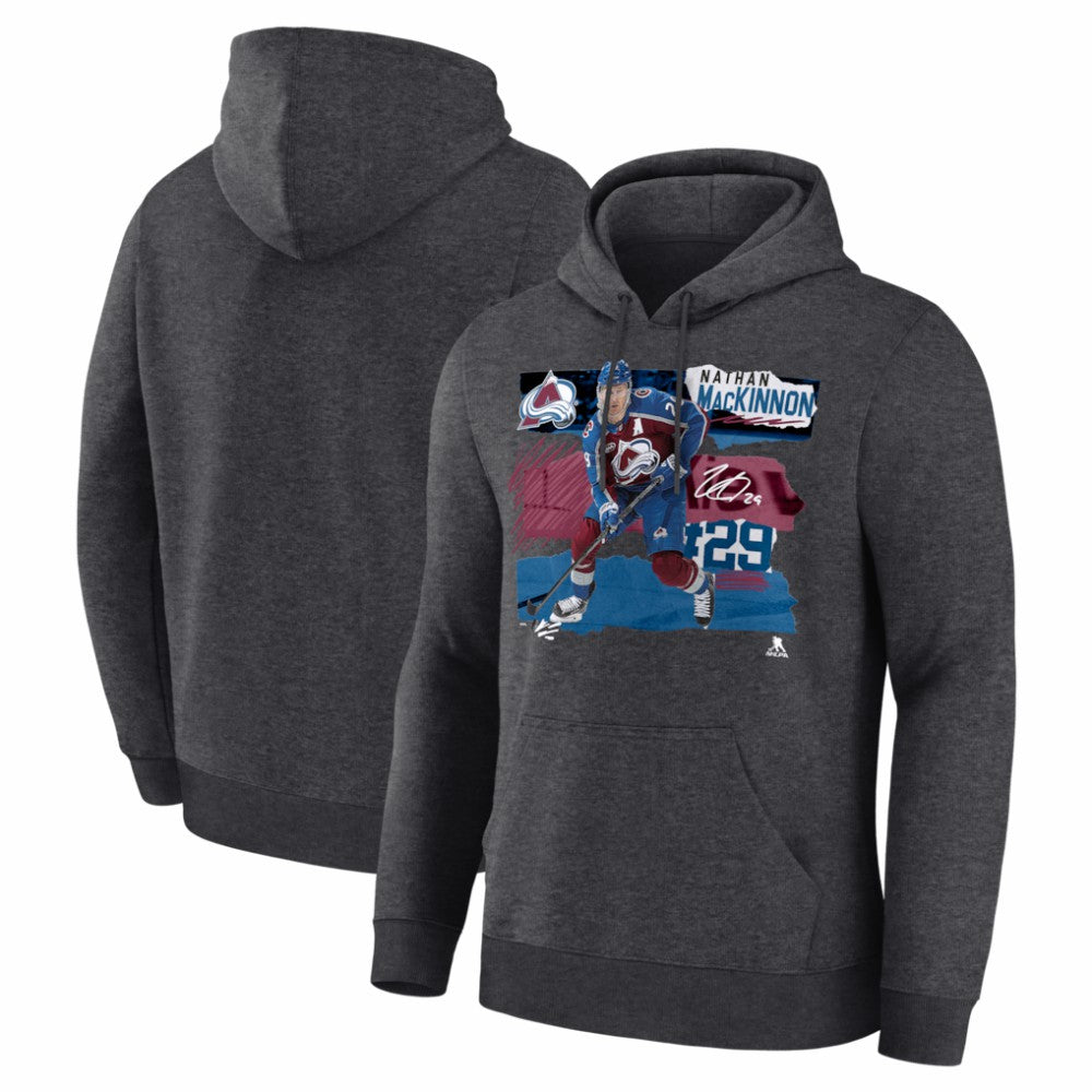 Nathan MacKinnon Colorado Avalanche Fresh Ice Hoodie - Charcoal - NHL 203847711
