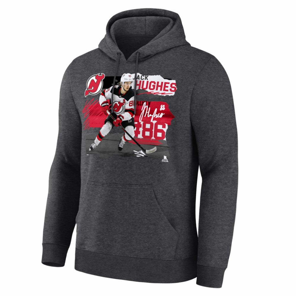 Jack Hughes New Jersey Devils Fresh Ice Hoodie - Charcoal - NHL 203847714