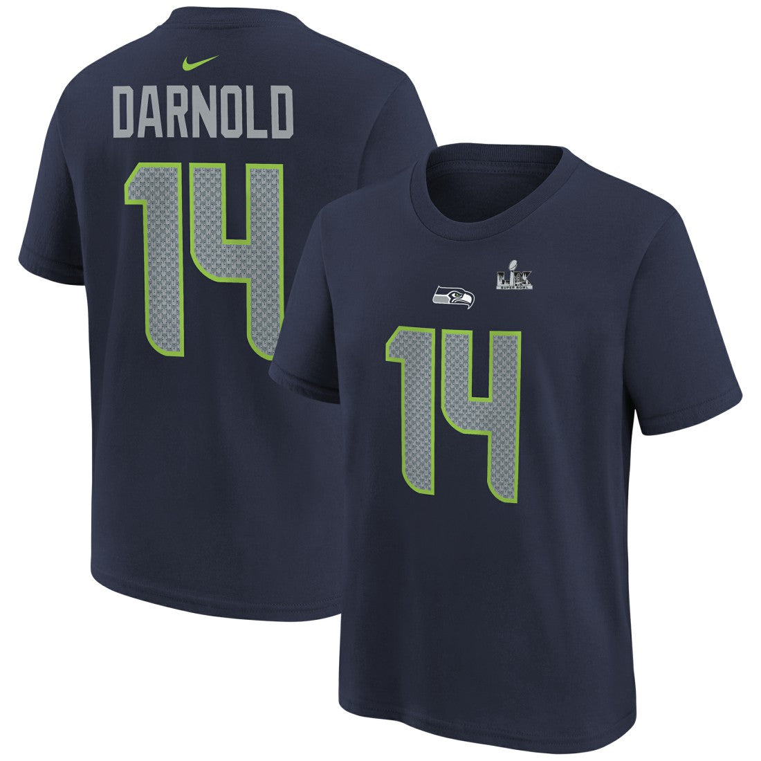 Nike Sam Darnold Seattle Seahawks Youth Super Bowl LX Name & Number T-Shirt College Navy
