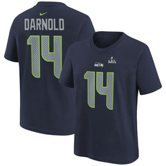 Nike Sam Darnold Seattle Seahawks Youth Super Bowl LX Name & Number T-Shirt College Navy