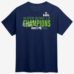 Fanatics Seattle Seahawks Super Bowl LX Champions Big & Tall Autograph Signing Roster T-Shirt College Navy