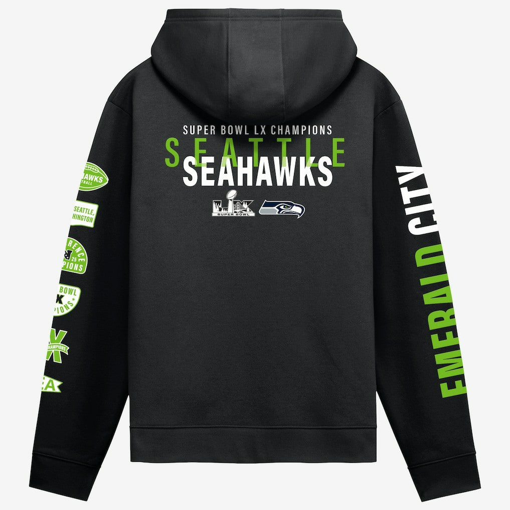 Fanatics Seattle Seahawks Super Bowl LX Champions Four Piece Hoodie Black