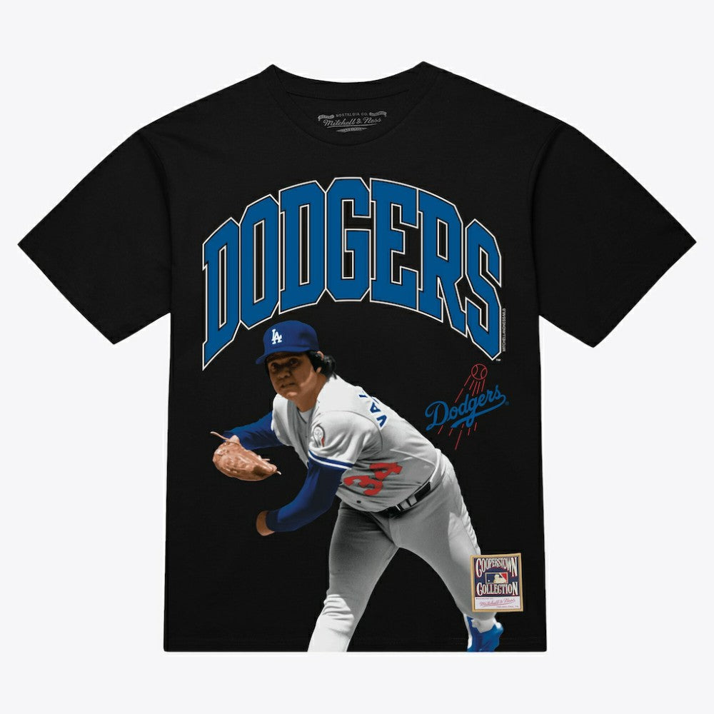 Fernando Valenzuela Los Angeles Dodgers Mitchell & Ness Photo Arch Player Graphic T-Shirt - Black - Mitchell & Ness Sale