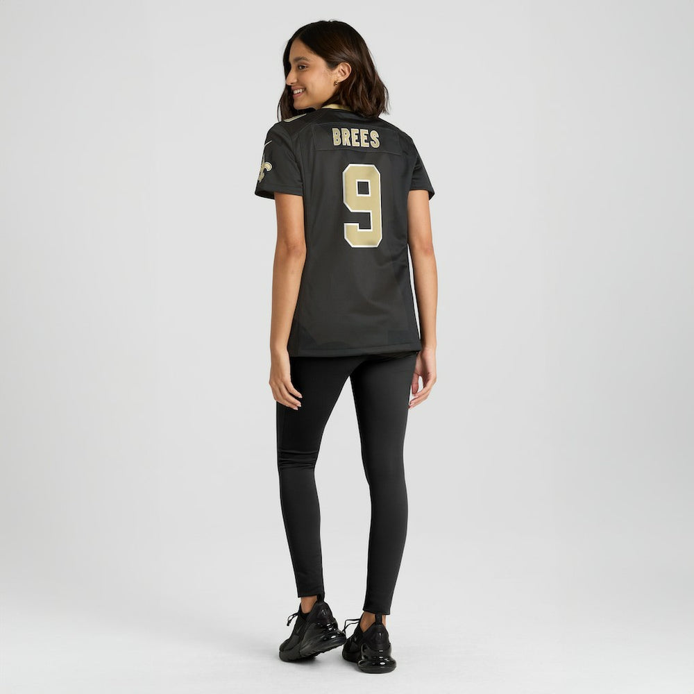 Nike Drew Brees New Orleans Saints Women's Team Game Jersey Black