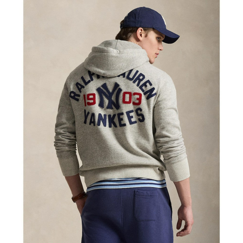 Yankees Polo Ralph Lauren Fleece Hoodie - Gray - MLB Discount
