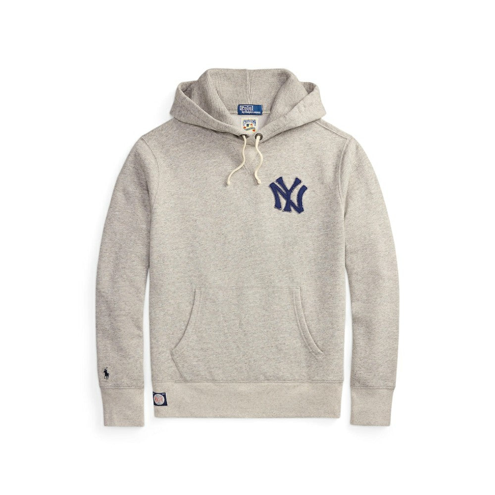 Yankees Polo Ralph Lauren Fleece Hoodie - Gray - MLB Discount