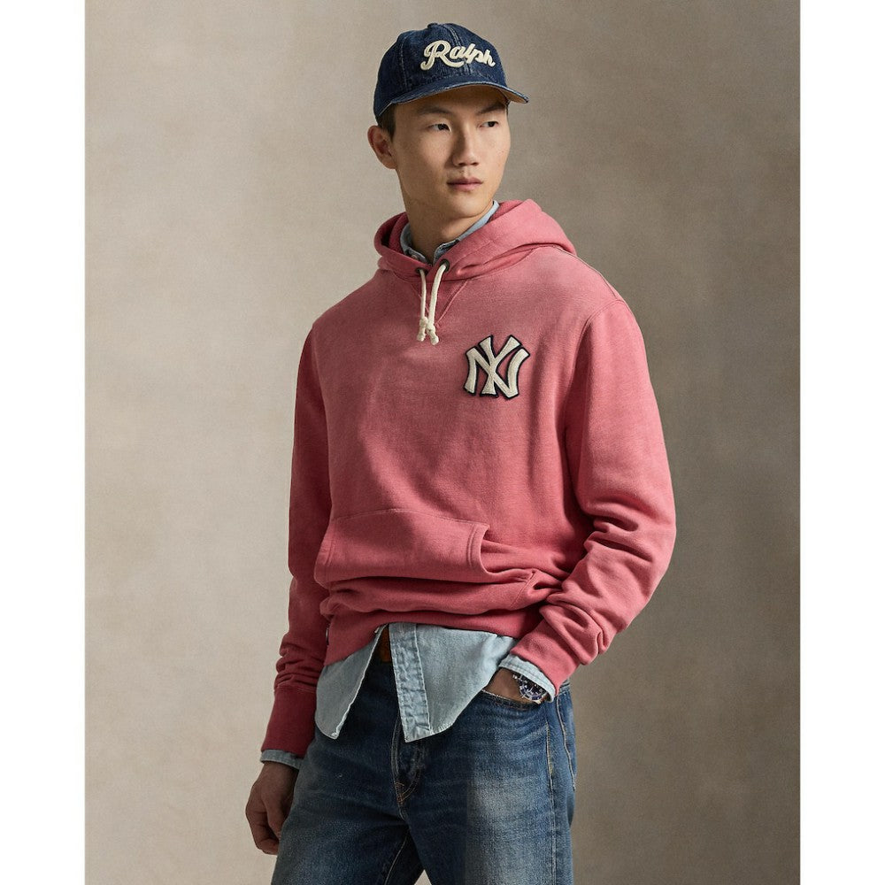 Yankees Polo Ralph Lauren Fleece Hoodie - Red - MLB Sale