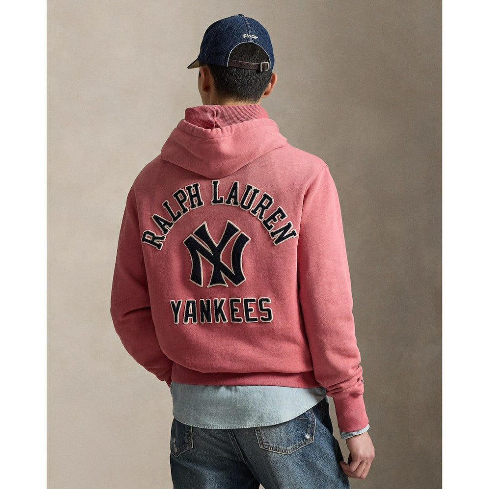 Yankees Polo Ralph Lauren Fleece Hoodie - Red - MLB Sale