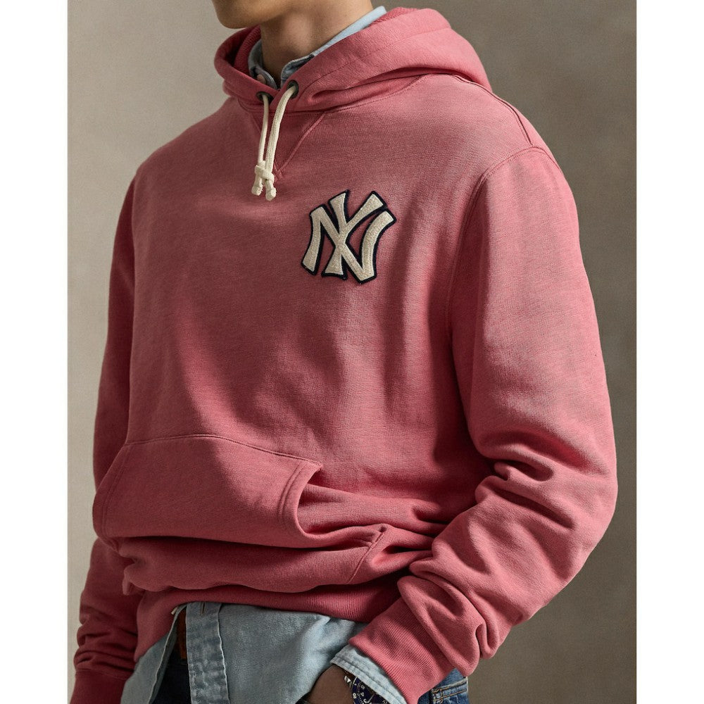 Yankees Polo Ralph Lauren Fleece Hoodie - Red - MLB Sale