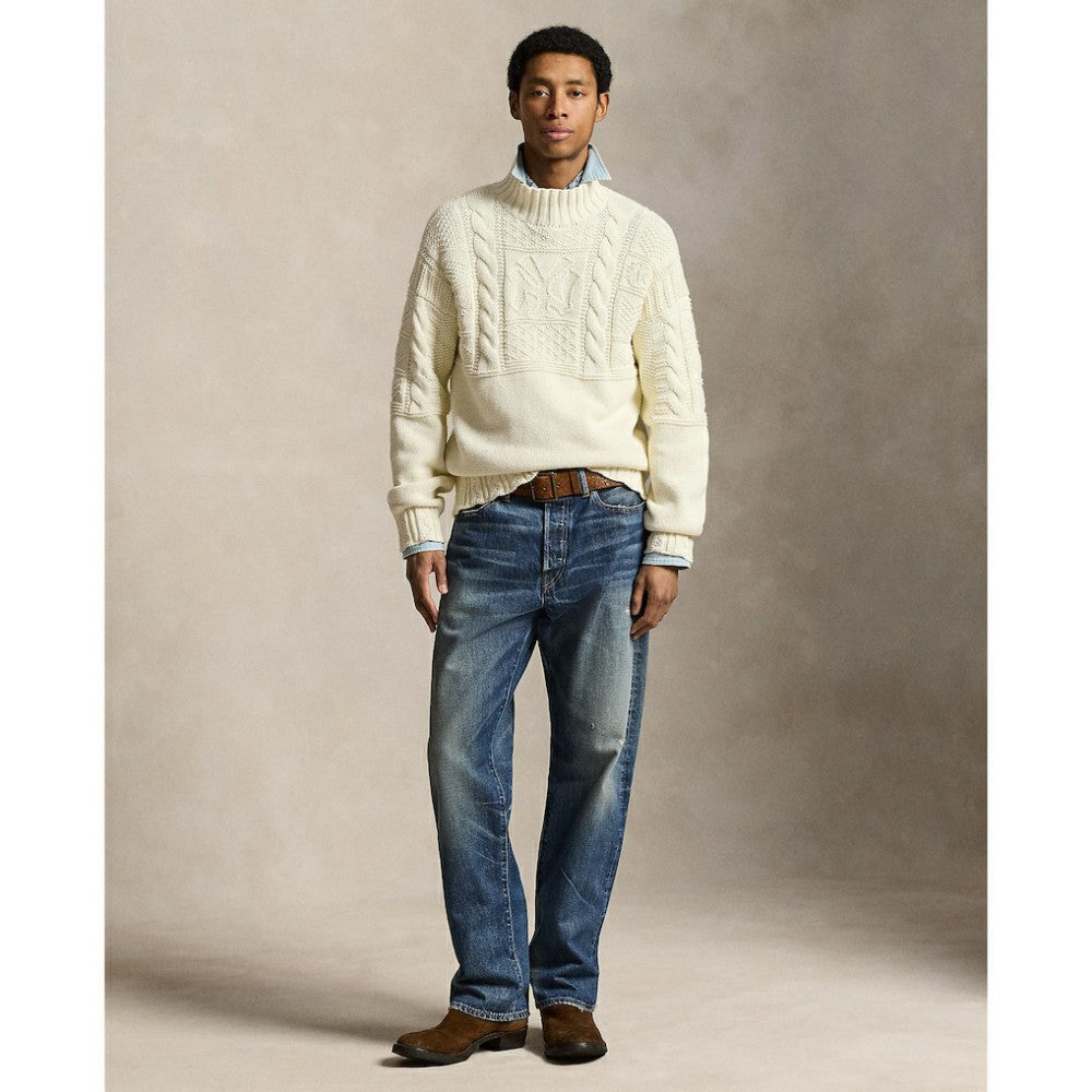 Yankees Polo Ralph Lauren Sweater - Cream - MLB Discount