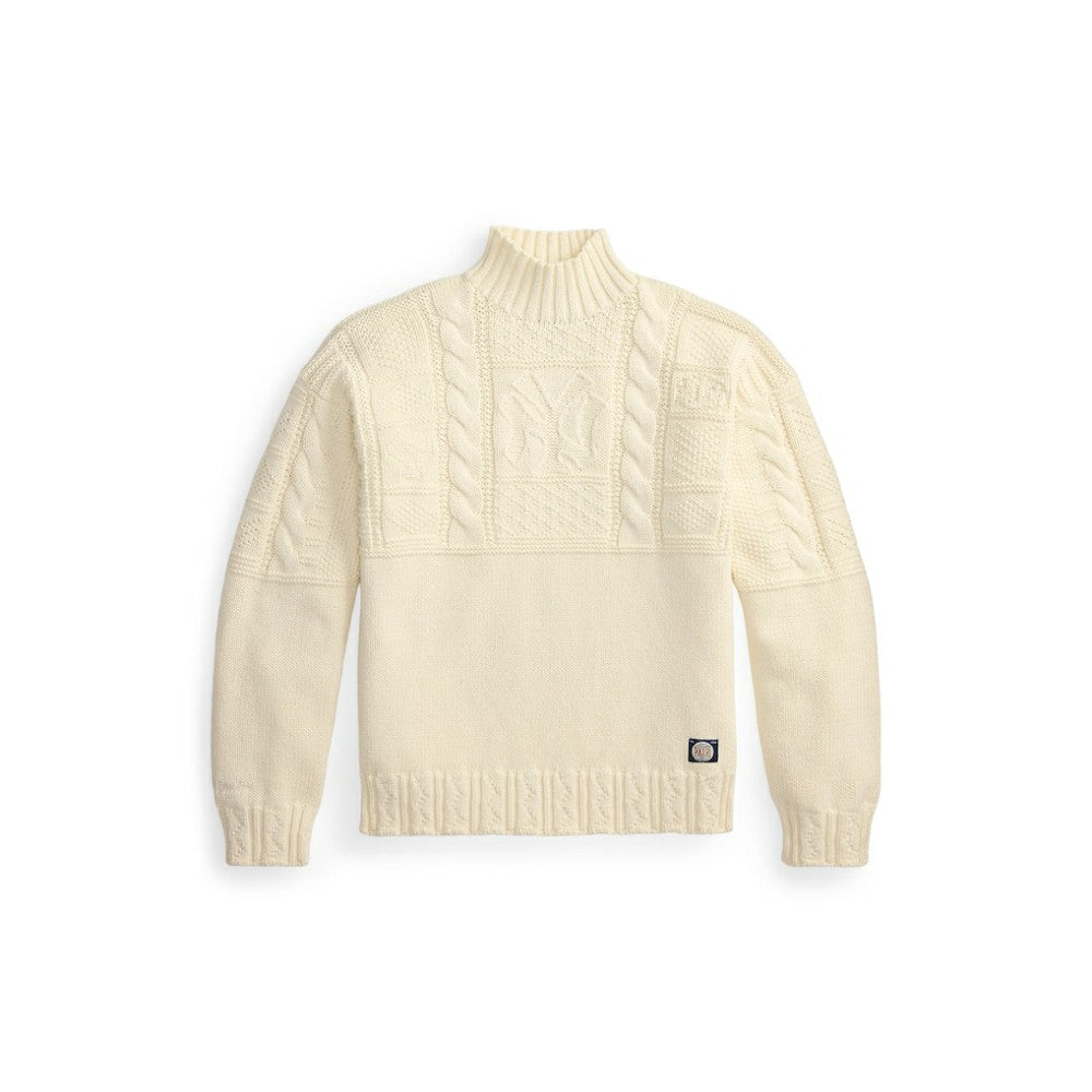 Yankees Polo Ralph Lauren Sweater - Cream - MLB Discount