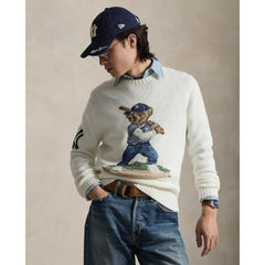 Yankees Polo Ralph Lauren Bear Sweater - White - MLB Lifestyle