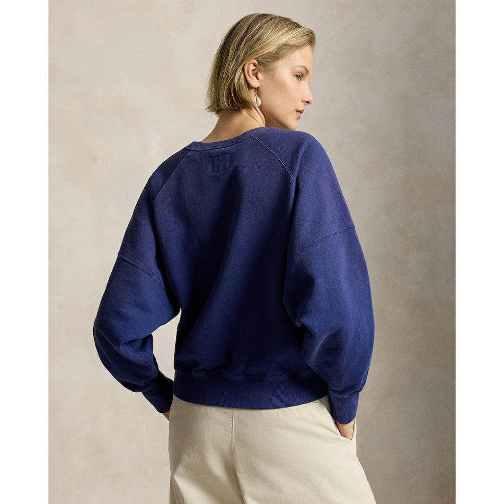 Yankees Polo Ralph Lauren Women's Vintage Knit Sweatshirt - Navy - MLB on Sale