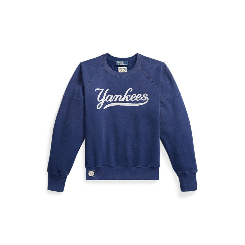Yankees Polo Ralph Lauren Women's Vintage Knit Sweatshirt - Navy - MLB on Sale