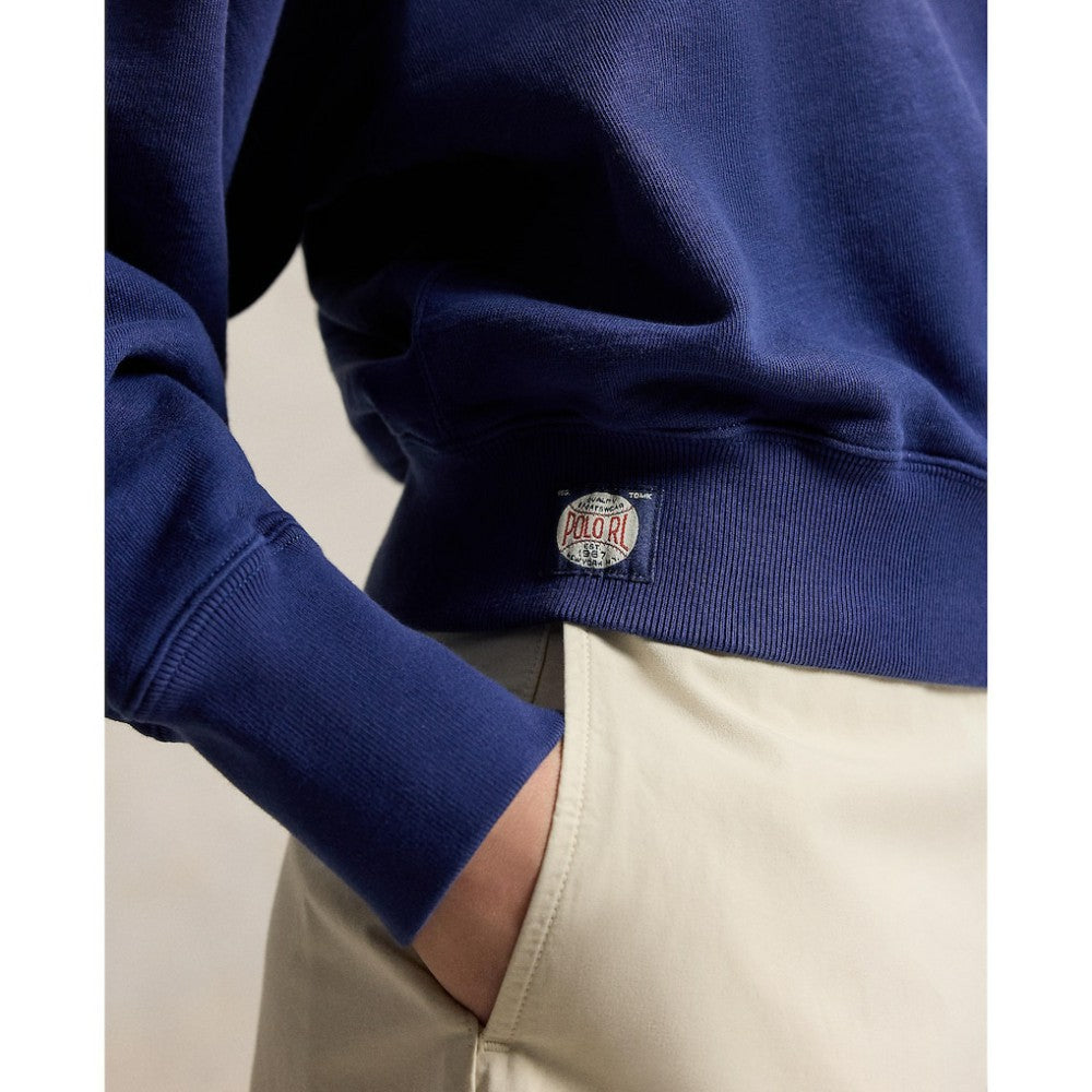 Yankees Polo Ralph Lauren Women's Vintage Knit Sweatshirt - Navy - MLB on Sale