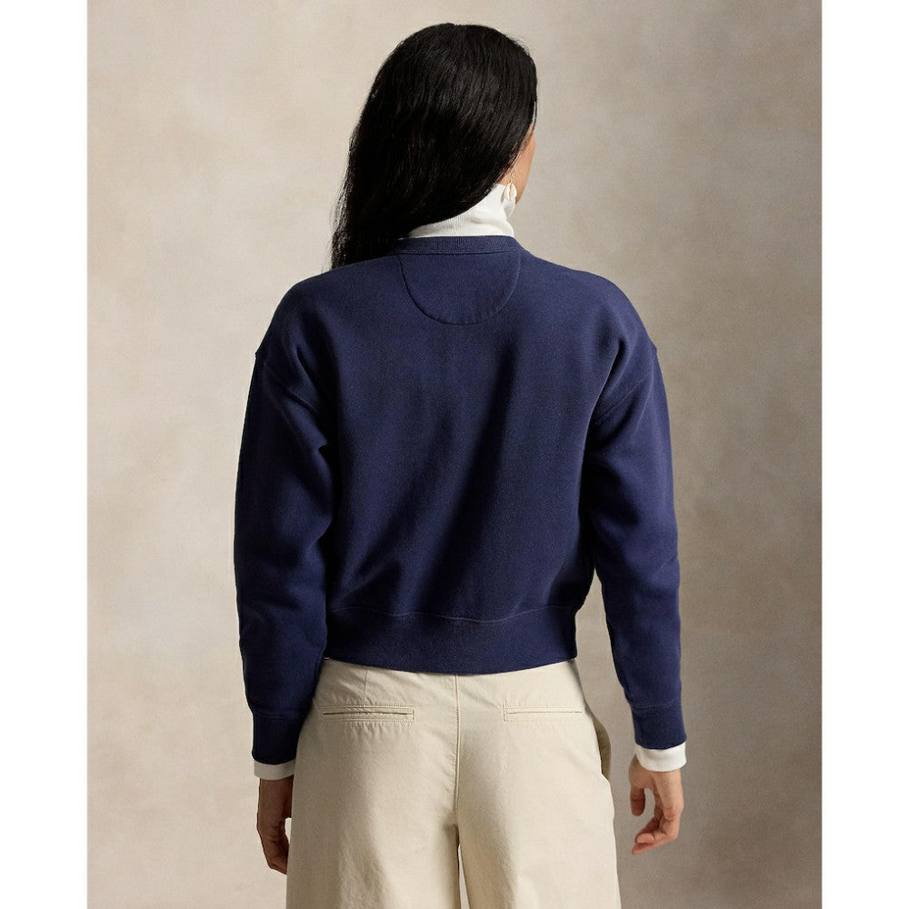 Yankees Polo Ralph Lauren Women's Seasonal Knit Full-Snap Cardigan - Navy - MLB Discount