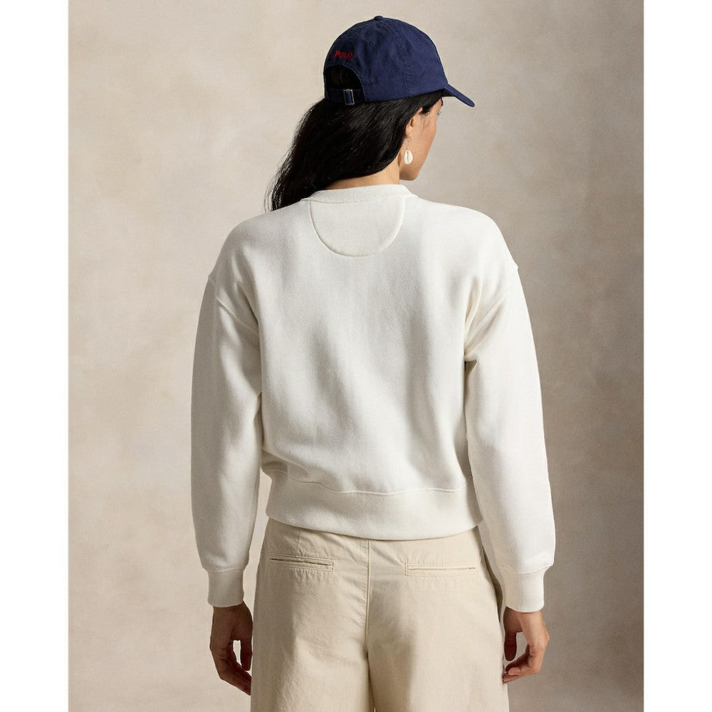 Yankees Polo Ralph Lauren Women's Seasonal Knit Full-Snap Cardigan - White - MLB Lifestyle
