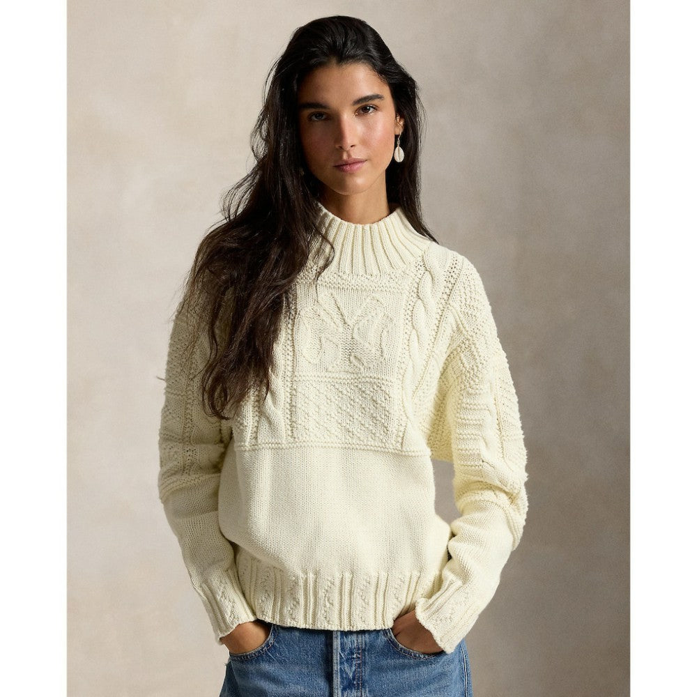 Yankees Polo Ralph Lauren Women's Sweater - Cream - MLB on Sale