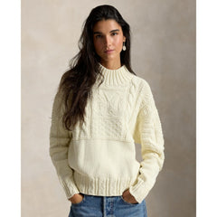 Yankees Polo Ralph Lauren Women's Sweater - Cream - MLB on Sale