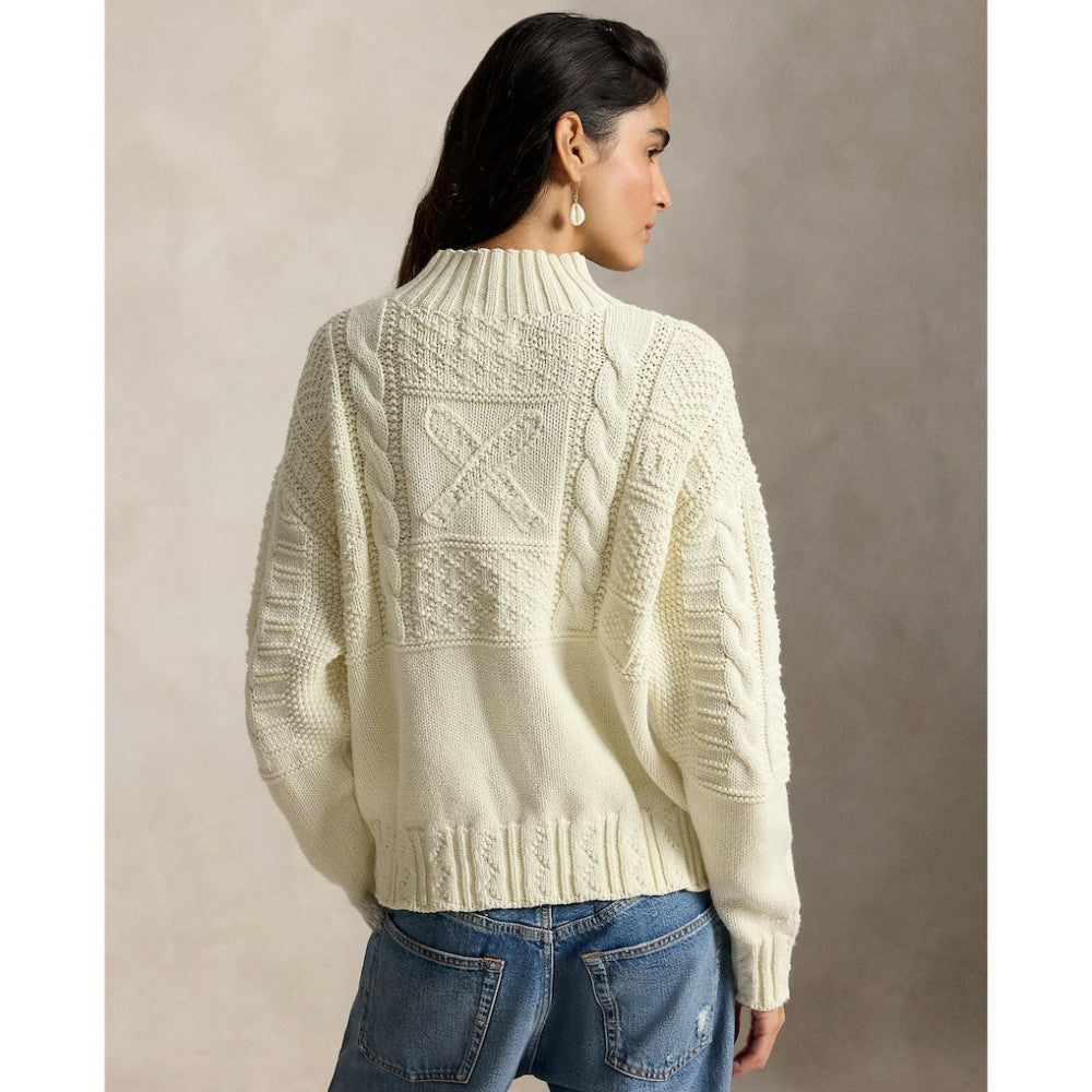 Yankees Polo Ralph Lauren Women's Sweater - Cream - MLB on Sale