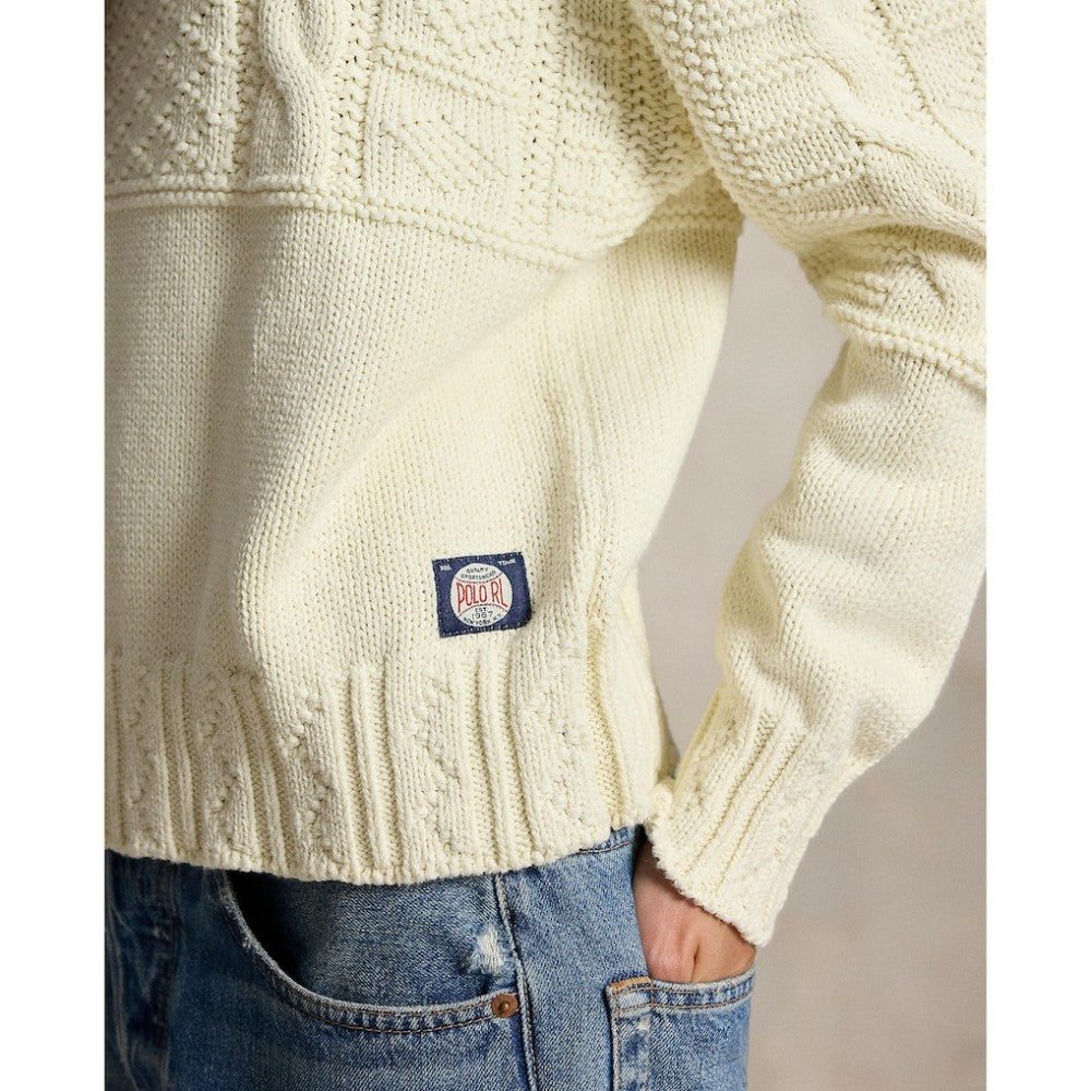 Yankees Polo Ralph Lauren Women's Sweater - Cream - MLB on Sale