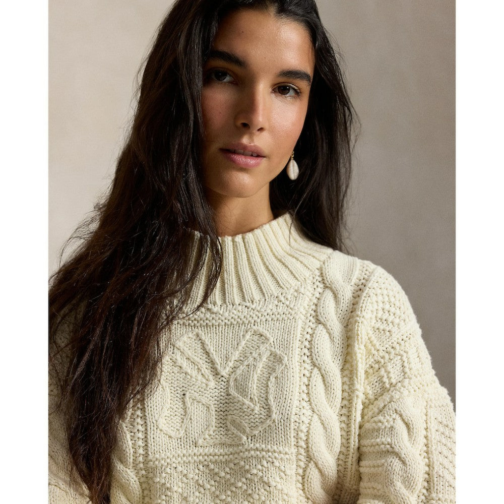 Yankees Polo Ralph Lauren Women's Sweater - Cream - MLB on Sale