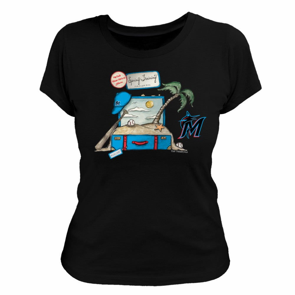 Miami Marlins Tiny Turnip Women's 2026 Spring Training T-Shirt - Black - MLB Discount