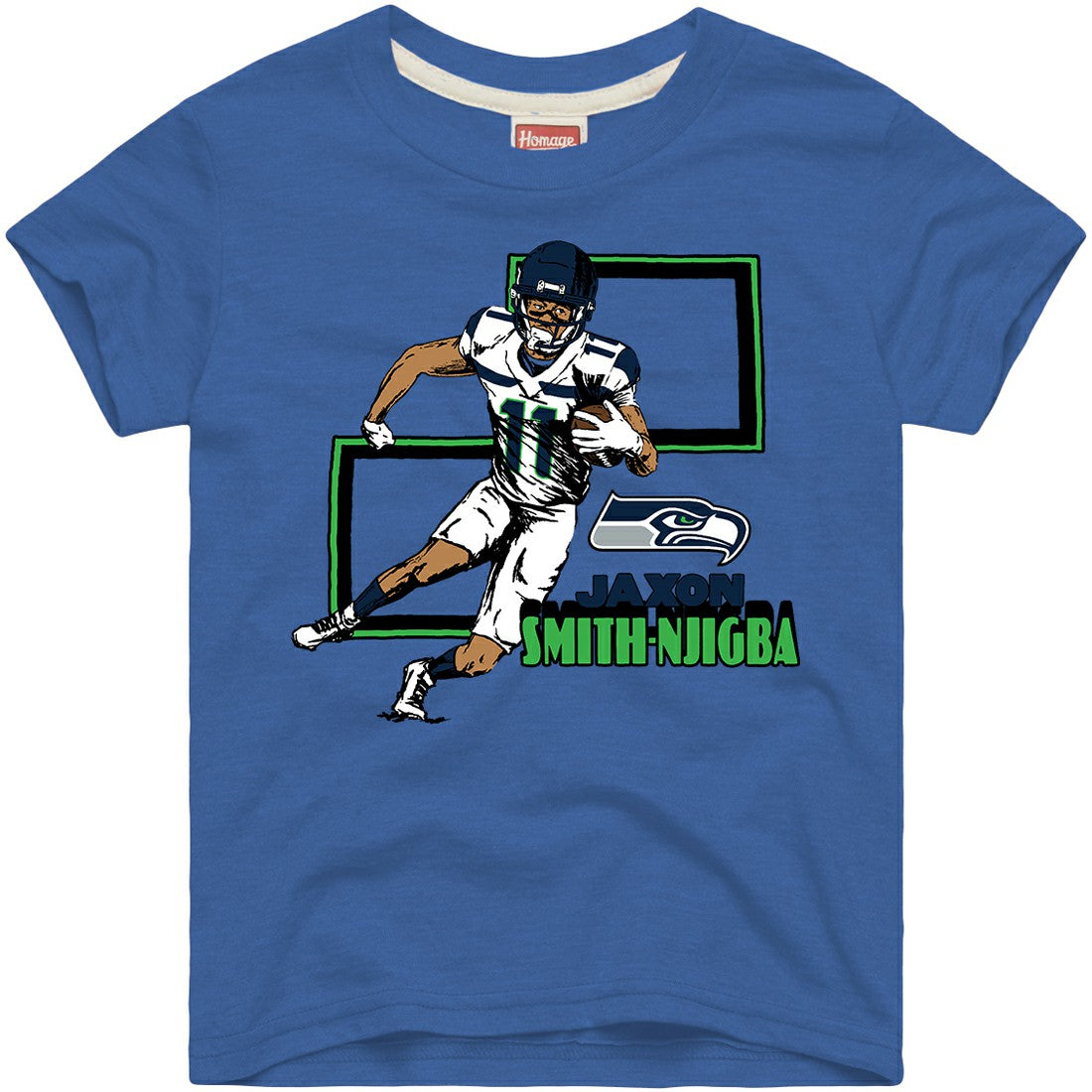 Jaxon Smith-Njigba Seattle Seahawks Homage Youth Draft Tri-Blend T-Shirt Royal