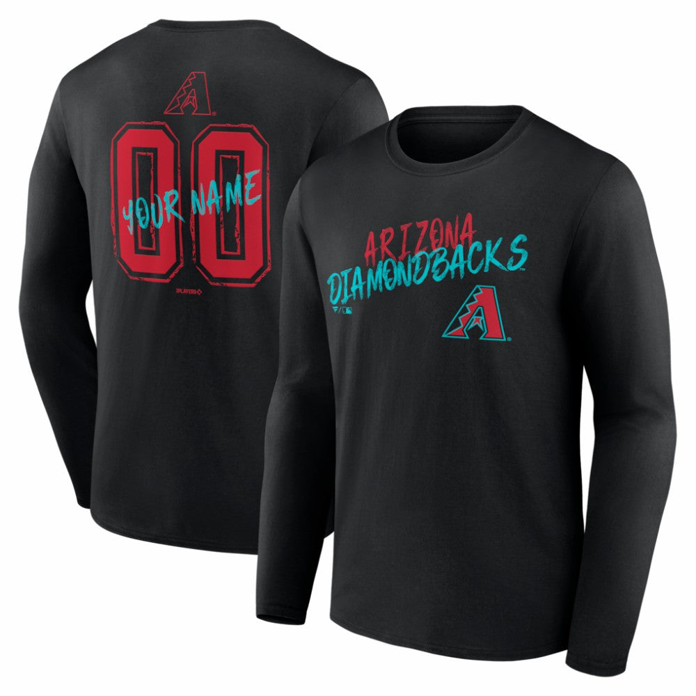 Arizona Diamondbacks  Hustle Personalized Name & Number Long Sleeve T-Shirt - Black - MLB Online