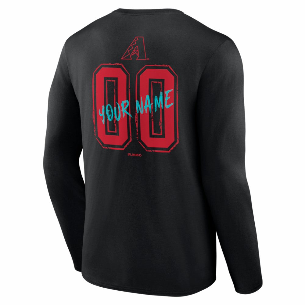 Arizona Diamondbacks  Hustle Personalized Name & Number Long Sleeve T-Shirt - Black - MLB Online