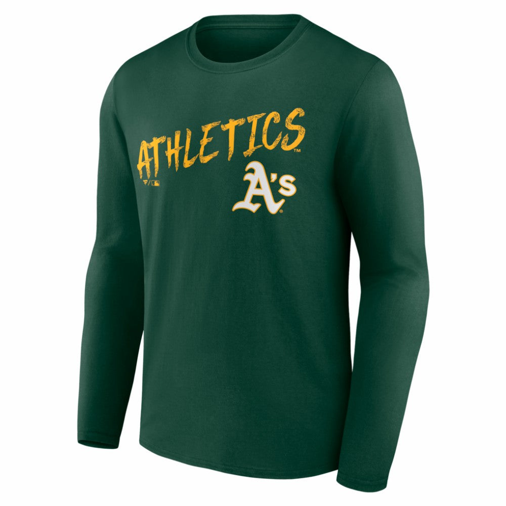 Athletics  Hustle Personalized Name & Number Long Sleeve T-Shirt - Green - MLB Discount
