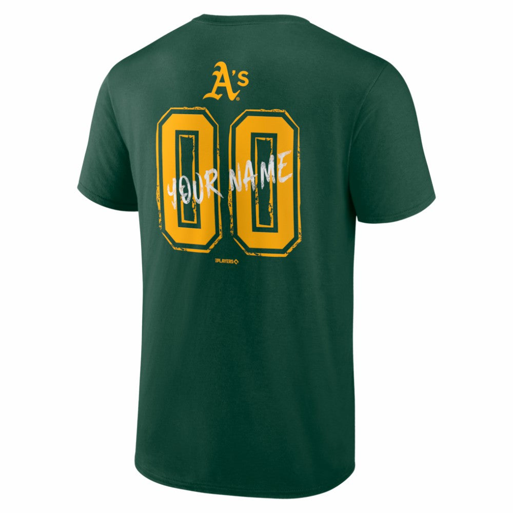 Athletics  Hustle Personalized Name & Number T-Shirt - Green - MLB Lifestyle