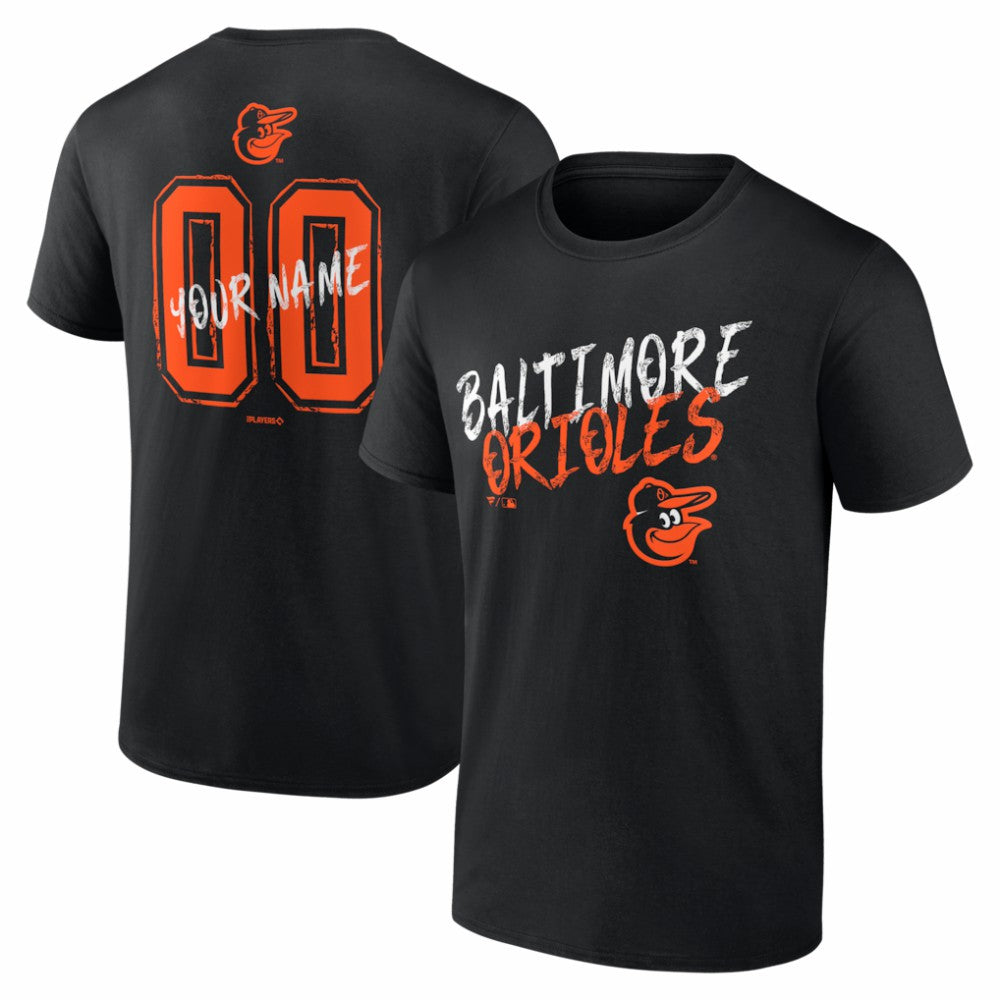 Baltimore Orioles  Hustle Personalized Name & Number T-Shirt - Black - MLB Online