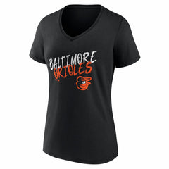 Baltimore Orioles Women's Hustle Personalized Name & Number V-Neck T-Shirt - Black - MLB Discount