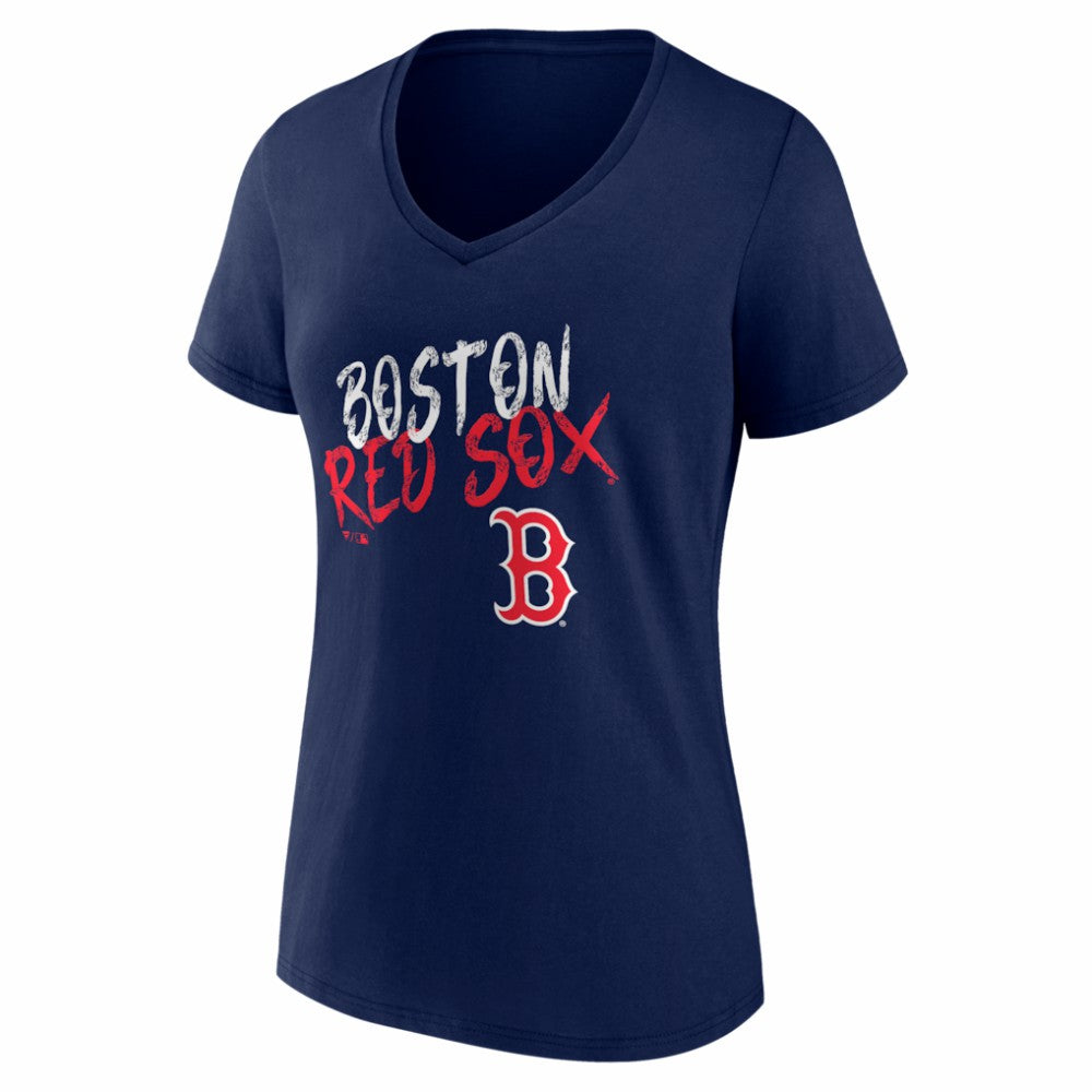 Boston Red Sox Women's Hustle Personalized Name & Number V-Neck T-Shirt - Navy - MLB Online