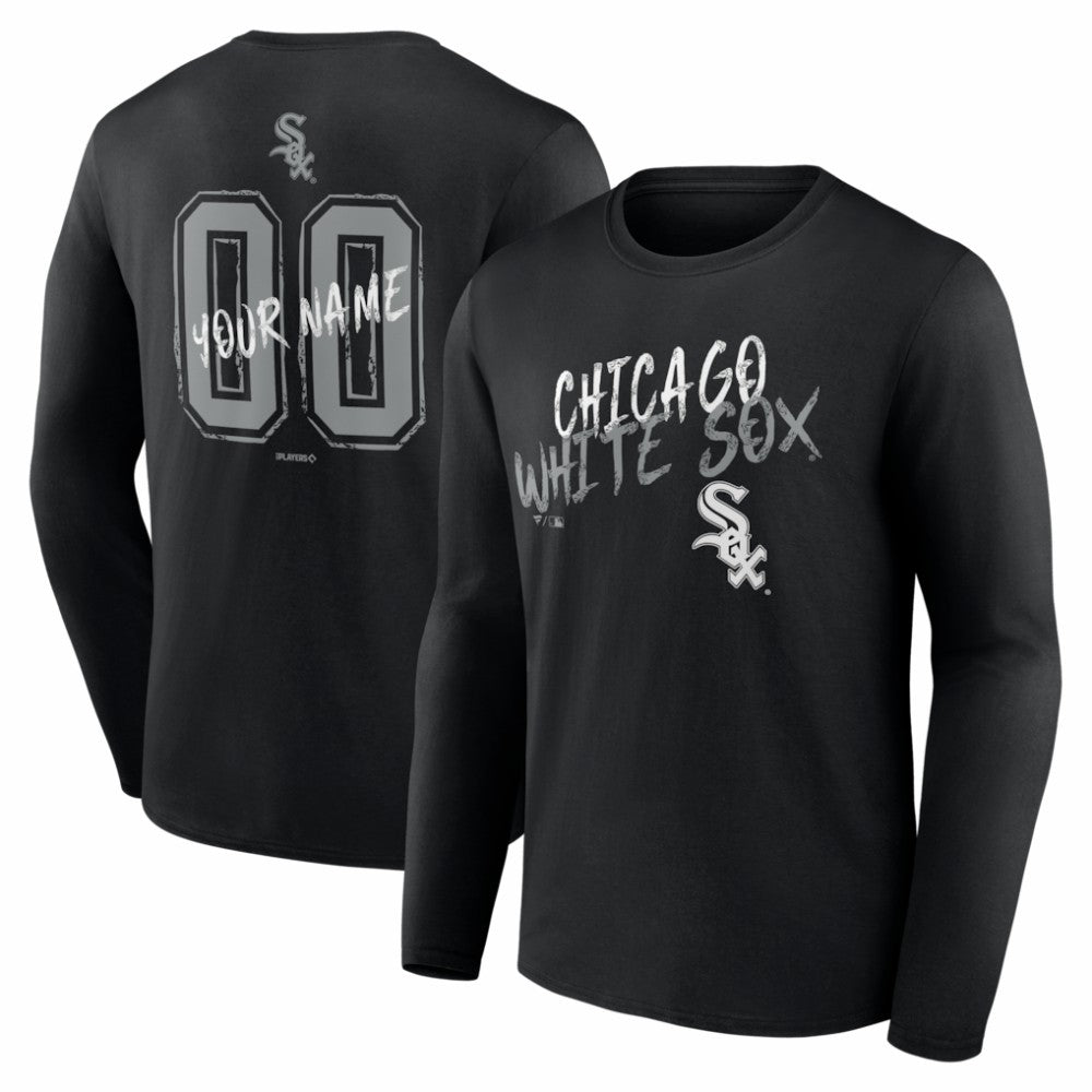 Chicago White Sox  Hustle Personalized Name & Number Long Sleeve T-Shirt - Black - MLB on Sale
