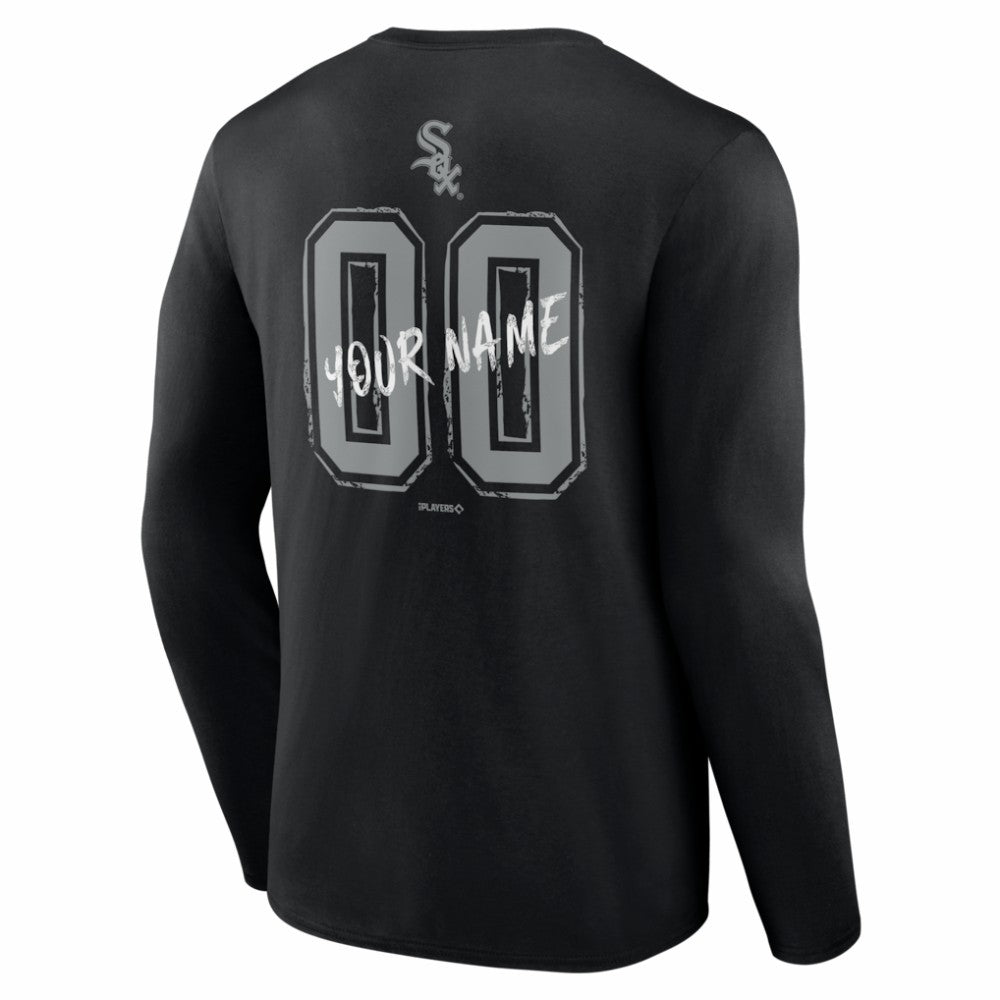 Chicago White Sox  Hustle Personalized Name & Number Long Sleeve T-Shirt - Black - MLB on Sale