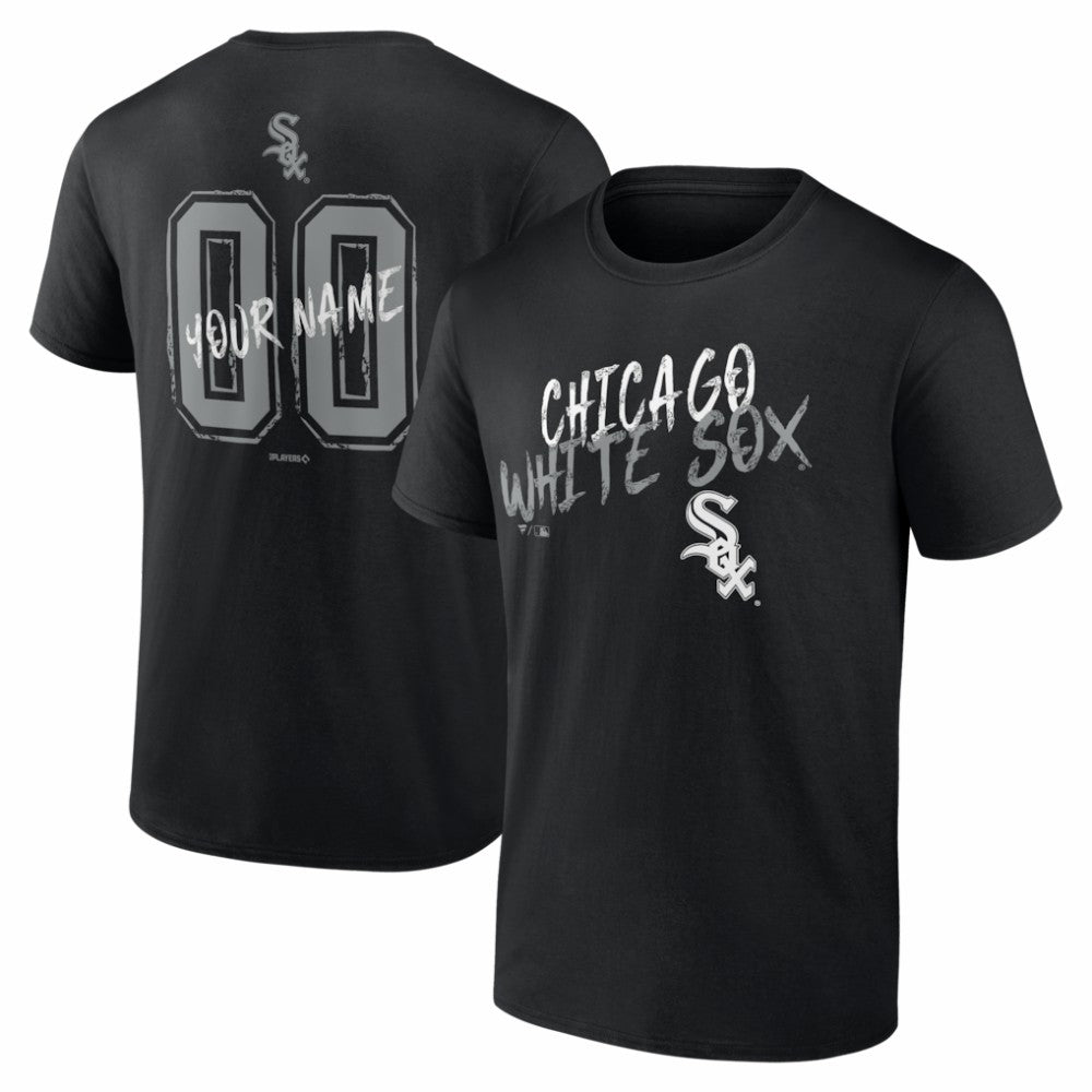 Chicago White Sox  Hustle Personalized Name & Number T-Shirt - Black - MLB Lifestyle