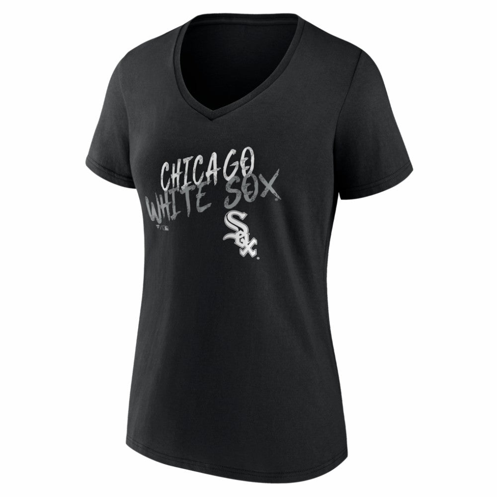 Chicago White Sox Women's Hustle Personalized Name & Number V-Neck T-Shirt - Black - MLB Sale