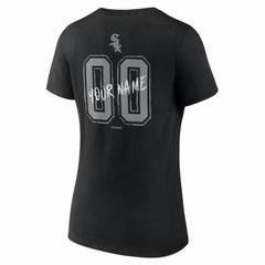 Chicago White Sox Women's Hustle Personalized Name & Number V-Neck T-Shirt - Black - MLB Sale