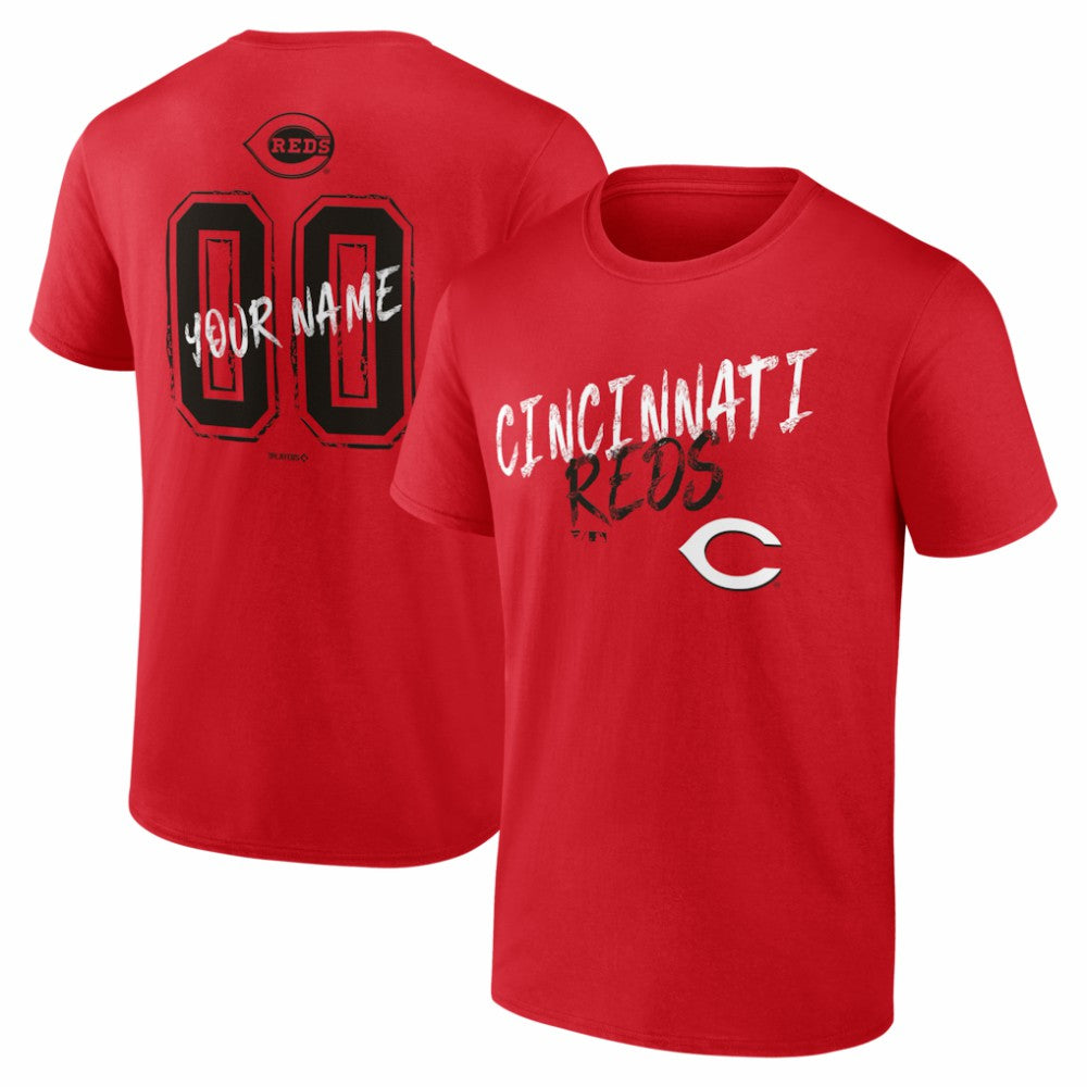 Cincinnati Reds  Hustle Personalized Name & Number T-Shirt - Red - MLB Discount