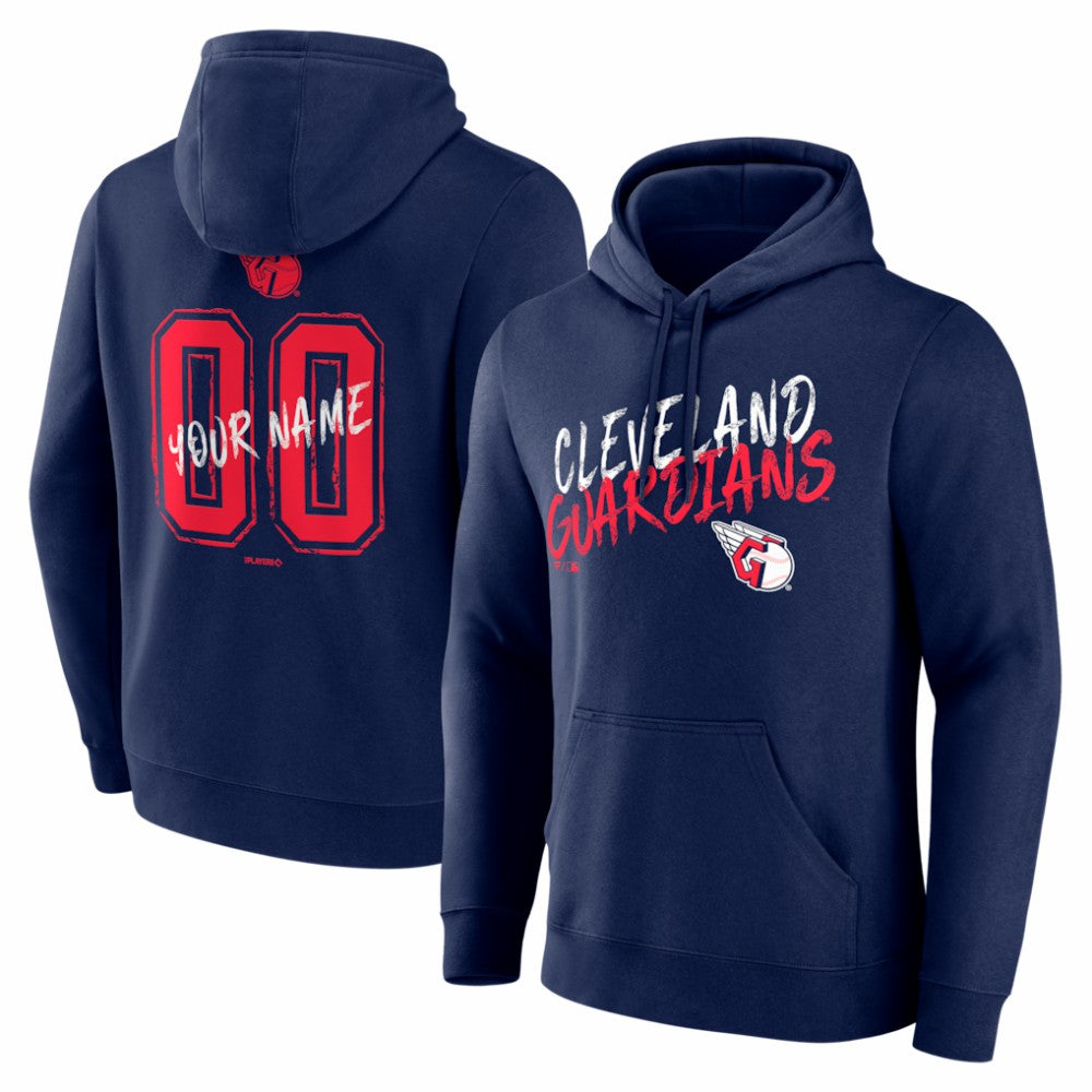 Cleveland Guardians  Hustle Personalized Name & Number Hoodie - Navy - MLB Discount